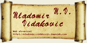 Mladomir Vidaković vizit kartica